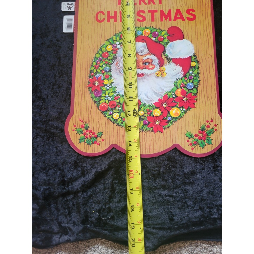 New Vintage 1960s Carrington Die Cut Merry Christmas Santa Claus Decor - Picture 4 of 4